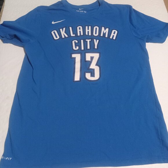 Nike Dri Fit Athletic Cut Oklahoma Thunder Paul George SS T Shirt Size L - Picture 2 of 8